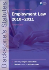 Blackstone's Statutes on Employment Law - Kidner, Richard