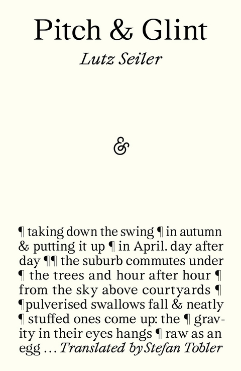 Pitch & Glint -  Lutz Seiler