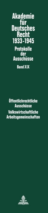 &Ouml;ffentlichrechtliche Aussch&uuml;sse (1934-1938: Kommunalrecht. Sparkassenwesen. Bau- und Zwecksparen. Beamtenrecht)- Volkswirtschaftliche Arbeitsgemeinschaften (1939-1943: Volkswirtschaftslehre. Geld und Kredit. Sozialpolitik. Agrarpolitik. Reform des volk - 