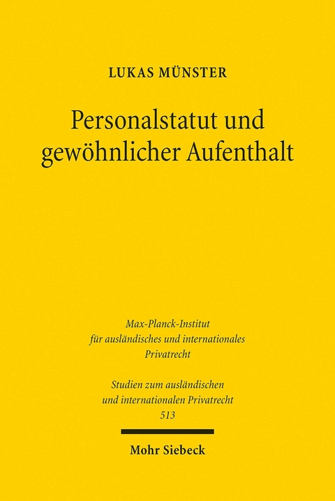 Personalstatut und gewöhnlicher Aufenthalt -  Lukas Münster