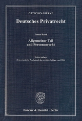 Deutsches Privatrecht. - Otto von Gierke