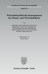 Wirtschaftspolitische Konsequenzen der Finanz- und Wirtschaftskrise. - 
