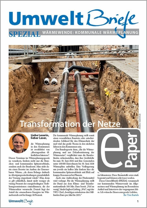 Umweltbriefe SPEZIAL - W&auml;rmewende: Kommunale W&auml;rmeplanung
