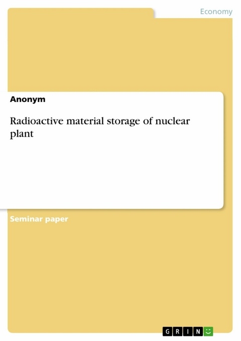 Radioactive material storage of nuclear plant