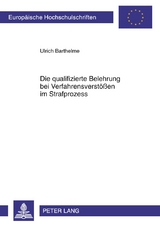 Die qualifizierte Belehrung bei Verfahrensverst&ouml;&szlig;en im Strafprozess - Ulrich Barthelme