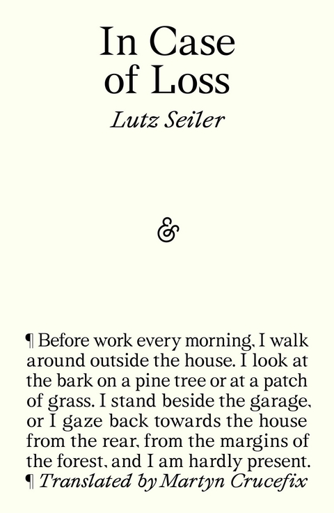 In Case of Loss -  Lutz Seiler