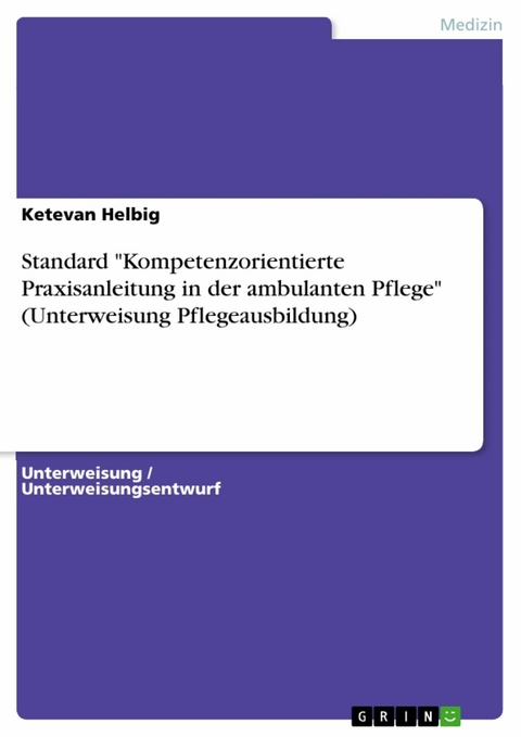 Standard "Kompetenzorientierte Praxisanleitung in der ambulanten Pflege" (Unterweisung Pflegeausbildung) - Ketevan Helbig