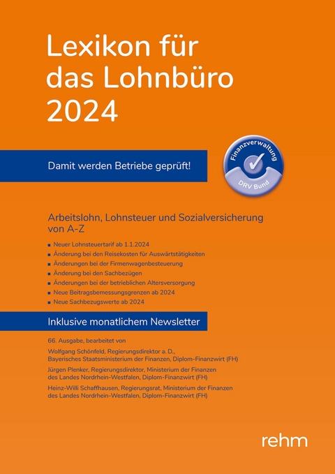 Lexikon für das Lohnbüro 2024 (E-Book PDF) -  Wolfgang Schönfeld,  Jürgen Plenker,  Heinz-Willi Schaffhausen