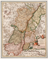Historische Karte: Elsa&szlig;, Sundgau, Breisgau, Ortenau, Markgrafschaft Baden und Durlach, um 1702 (gerollt) - Nicolas Visscher