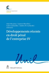 D&eacute;veloppements r&eacute;cents en droit p&eacute;nal de l'entreprise IV - 