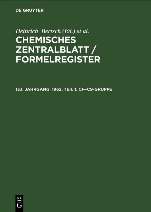 1962, Teil 1. C1&mdash;C9-Gruppe - 