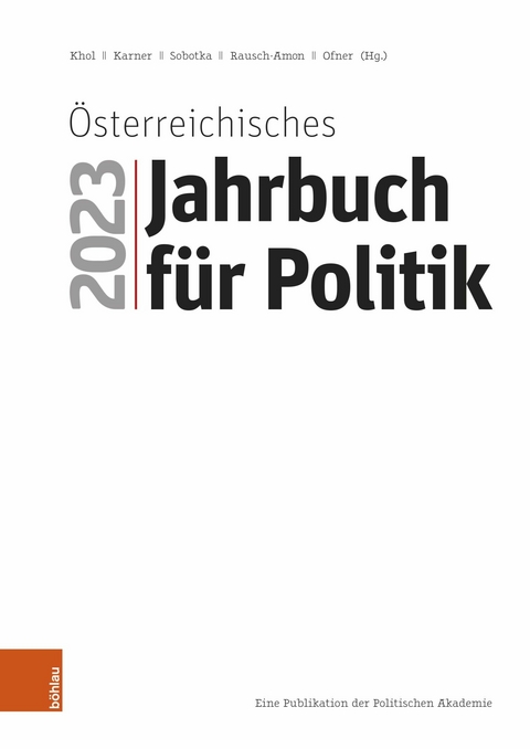 &Ouml;sterreichisches Jahrbuch f&uuml;r Politik 2023 - 