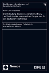 Die Bedeutung des internationalen Soft Law der Vereinten Nationen und des Europarates f&uuml;r den deutschen Strafvollzug - Marie-Christin Sommer