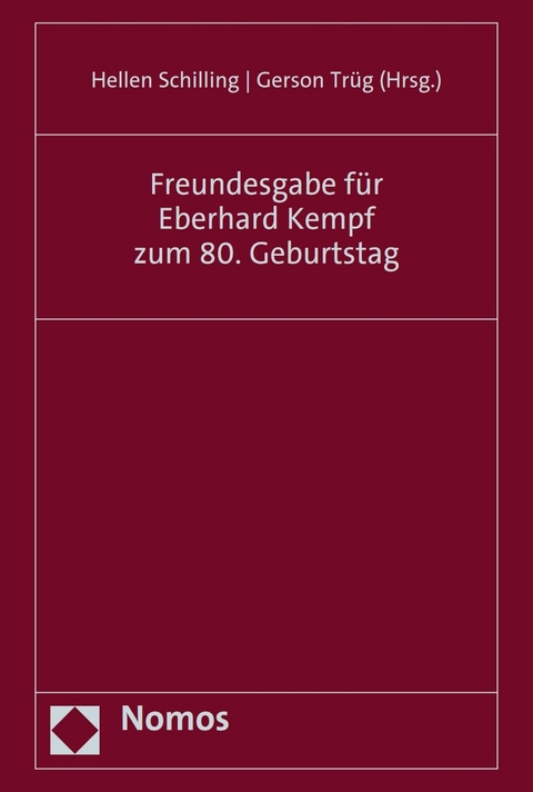 Freundesgabe f&uuml;r Eberhard Kempf zum 80. Geburtstag - 