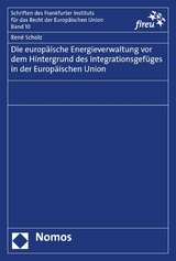 Die europ&auml;ische Energieverwaltung vor dem Hintergrund des Integrationsgef&uuml;ges in der Europ&auml;ischen Union - Ren&eacute; Scholz