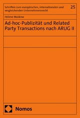 Ad-hoc-Publizit&auml;t und Related Party Transactions nach ARUG II - Helene Maskow