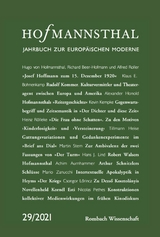 Hofmannsthal &ndash; Jahrbuch zur europ&auml;ischen Moderne - 