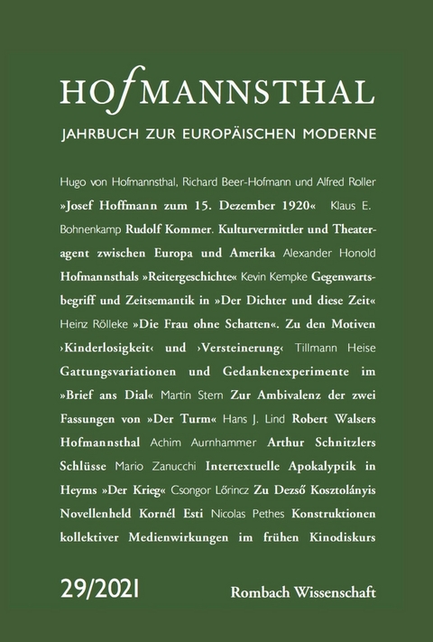 Hofmannsthal &ndash; Jahrbuch zur europ&auml;ischen Moderne - 