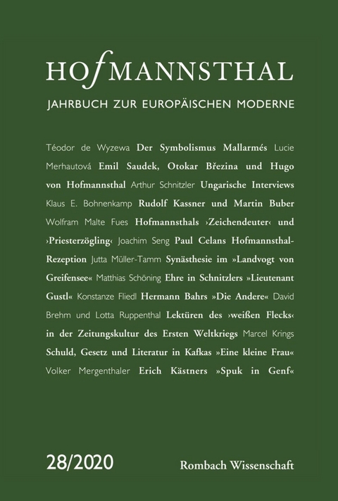 Hofmannsthal &ndash; Jahrbuch zur Europ&auml;ischen Moderne - 