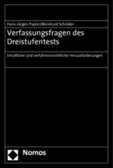 Verfassungsfragen des Dreistufentests - Hans-J&uuml;rgen Papier, Meinhard Schr&ouml;der