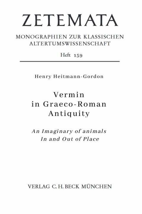 Vermin in Graeco-Roman Antiquity - Henry Heitmann-Gordon