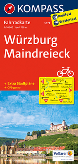KOMPASS Fahrradkarte W&uuml;rzburg - Maindreieck - 
