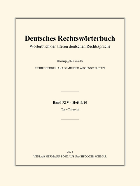 Deutsches Rechtsw&ouml;rterbuch - 