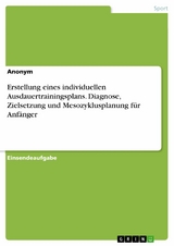 Erstellung eines individuellen Ausdauertrainingsplans. Diagnose, Zielsetzung und Mesozyklusplanung f&uuml;r Anf&auml;nger -  Anonym