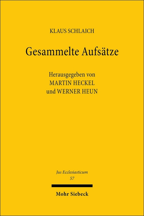 Gesammelte Aufs&auml;tze -  Klaus Schlaich