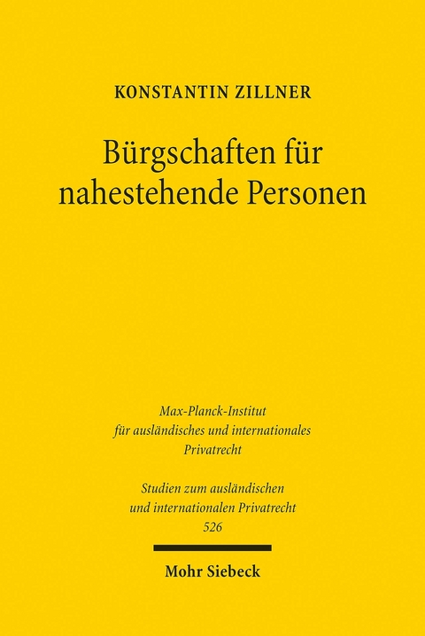 B&uuml;rgschaften f&uuml;r nahestehende Personen -  Konstantin Zillner