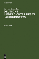Deutsche Liederdichter des 13. Jahrhunderts - 