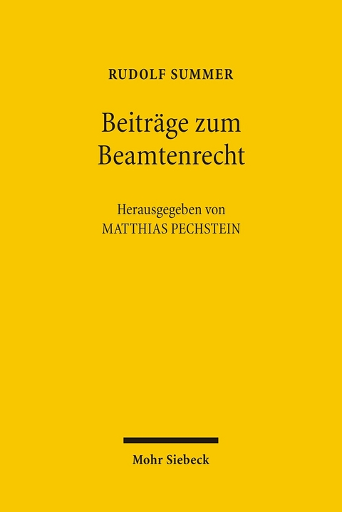 Beitr&auml;ge zum Beamtenrecht -  Rudolf Summer