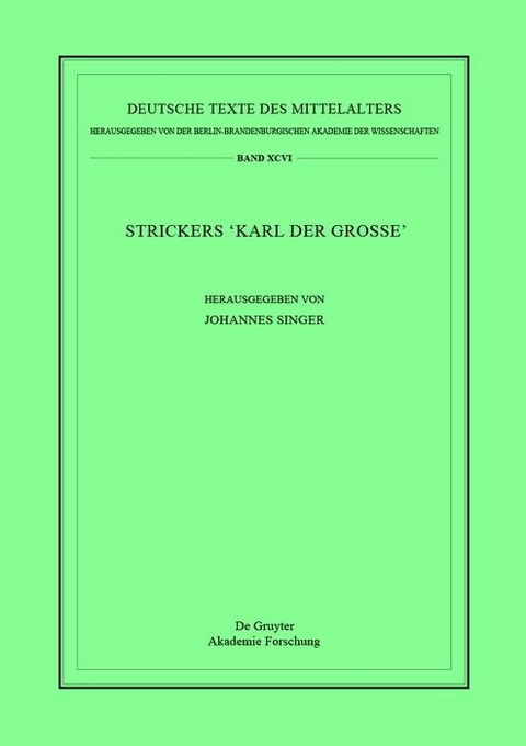 Strickers Karl der Gro&szlig;e - 