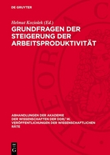 Grundfragen der Steigerung der Arbeitsproduktivit&auml;t - 