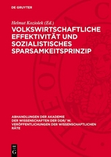Volkswirtschaftliche Effektivit&auml;t und sozialistisches Sparsamkeitsprinzip - 
