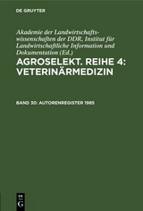 Autorenregister 1985