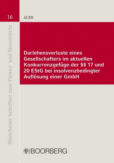 Darlehensverluste eines Gesellschafters im aktuellen Konkurrenzgef&uuml;ge der &sect;&sect; 17 und 20 EStG bei insolvenzbedingter Aufl&ouml;sung einer GmbH -  Florian Auer