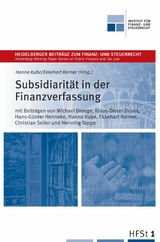 Subsidiarit&auml;t in der Finanzverfassung - 
