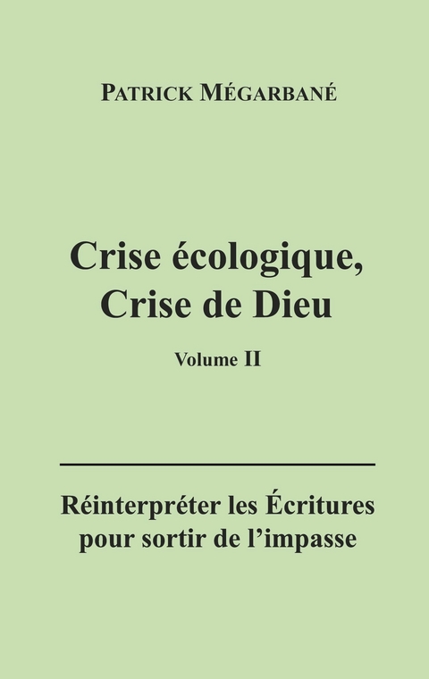 Crise &eacute;cologique, crise de Dieu (II) -  Patrick M&eacute;garban&eacute;