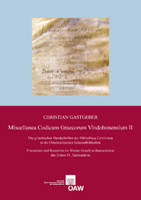 Miscellanea Codicum Graecorum Vindobonensium II - Christian Gastgeber
