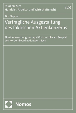 Vertragliche Ausgestaltung des faktischen Aktienkonzerns