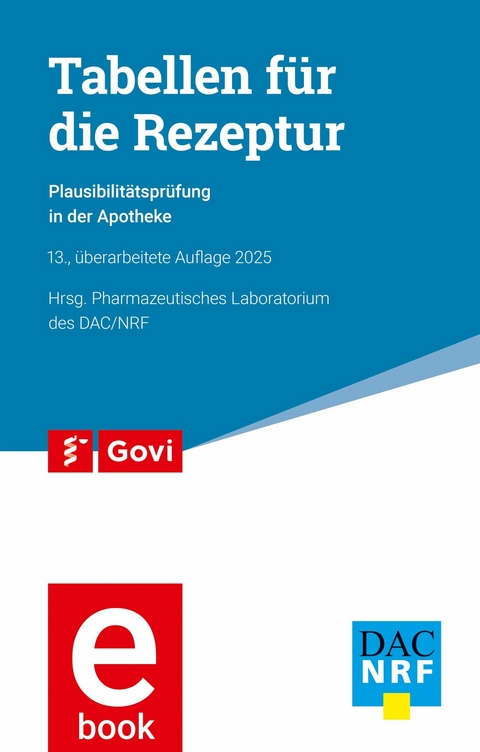 Tabellen f&uuml;r die Rezeptur