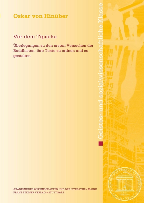 Vor dem Tipitaka - Oskar von Hin&uuml;ber