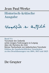 Vorschule der Aesthetik - 