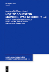 Moritz Goldstein "K&uuml;nden, was geschieht..." - 