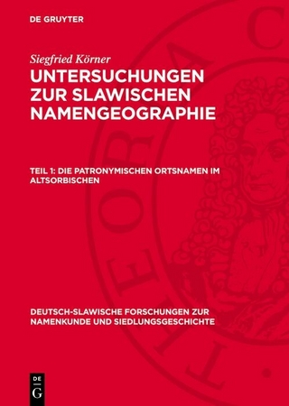 Die patronymischen Ortsnamen im altsorbischen