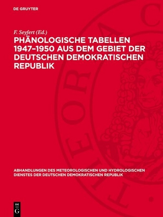 Phänologische Tabellen 1947–1950 aus dem Gebiet der Deutschen Demokratischen Republik