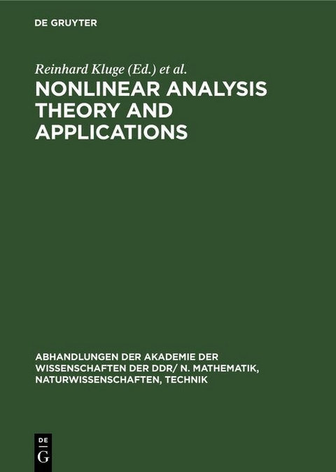 Nonlinear Analysis Theory and Applications - 