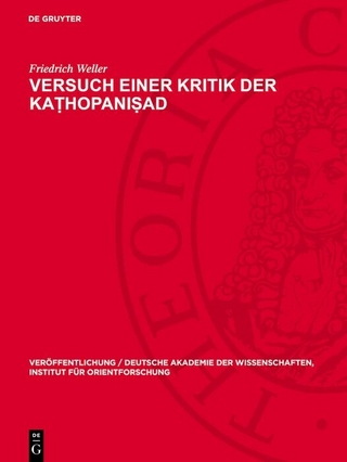 Versuch einer Kritik der Kaṭhopaniṣad