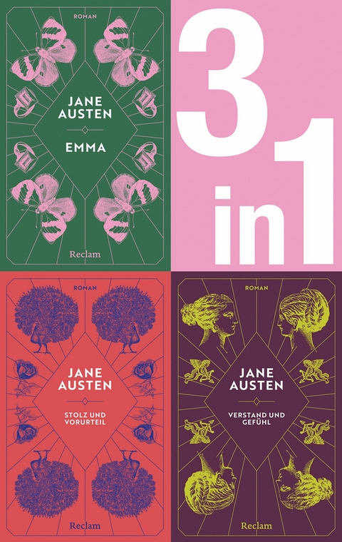 Jane Austen: Drei Romane in einem E-Book (3-in-1-Bundle). Emma, Stolz und Vorurteil, Verstand und Gef&uuml;hl - Jane Austen